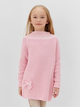 Свитер вязаный для девочки MINAKU: Cozy Winter, розовый, размер 30 (104-110 см)