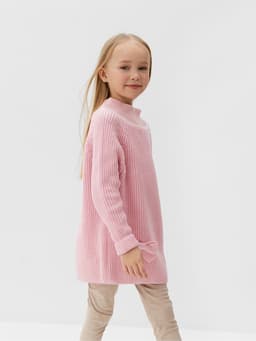 Свитер вязаный для девочки MINAKU: Cozy Winter, розовый, размер 30 (104-110 см)