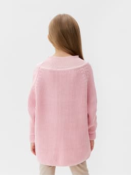 Свитер вязаный для девочки MINAKU: Cozy Winter, розовый, размер 30-32 (110-116 см)