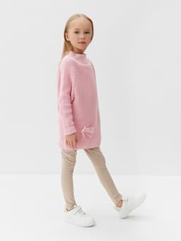 Свитер вязаный для девочки MINAKU: Cozy Winter, розовый, размер 30-32 (110-116 см)