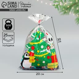Пакет подарочный новогодний пластиковый «Спешу к тебе», 20×30 см