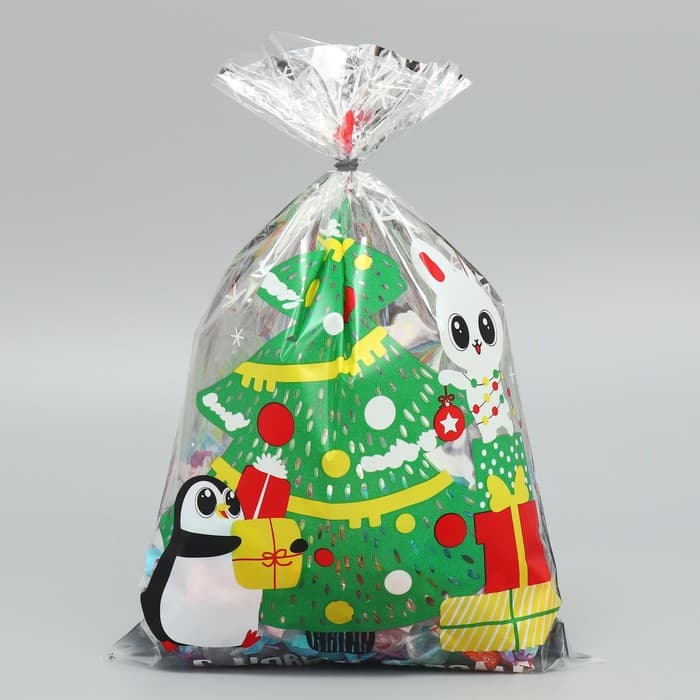 Пакет подарочный новогодний пластиковый «Спешу к тебе», 20×30 см