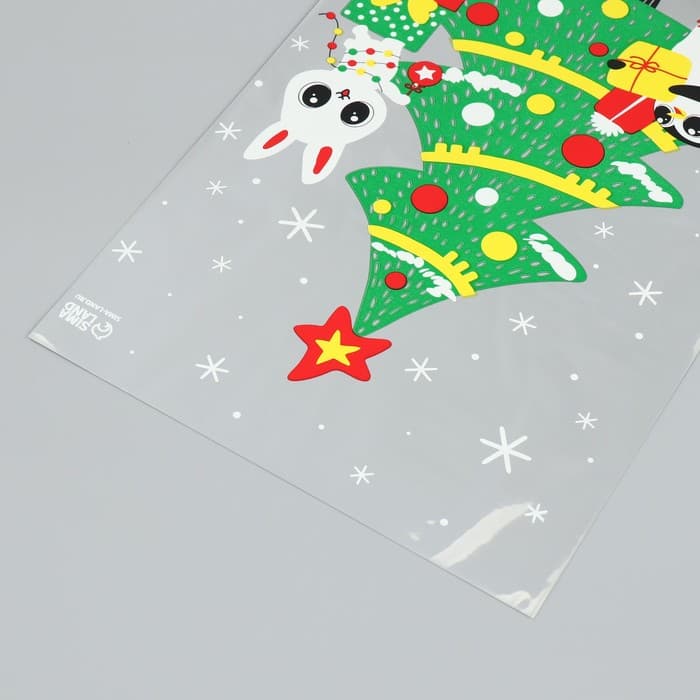 Пакет подарочный новогодний пластиковый «Спешу к тебе», 20×30 см