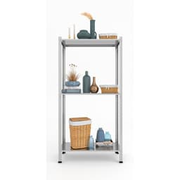 Стеллаж металлический для склада Everest Lite-50, 3 полки, оцинкованный, 150×75×30 см, серый