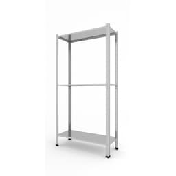 Стеллаж металлический для склада Everest Lite-50, 3 полки, оцинкованный, 150×75×30 см, серый