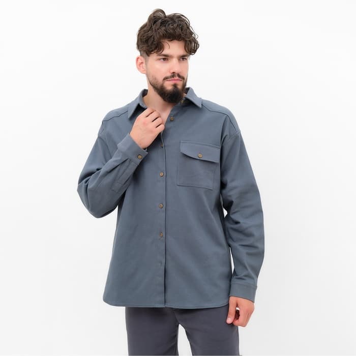 Рубашка мужская MIST oversize размер 50, графитовая