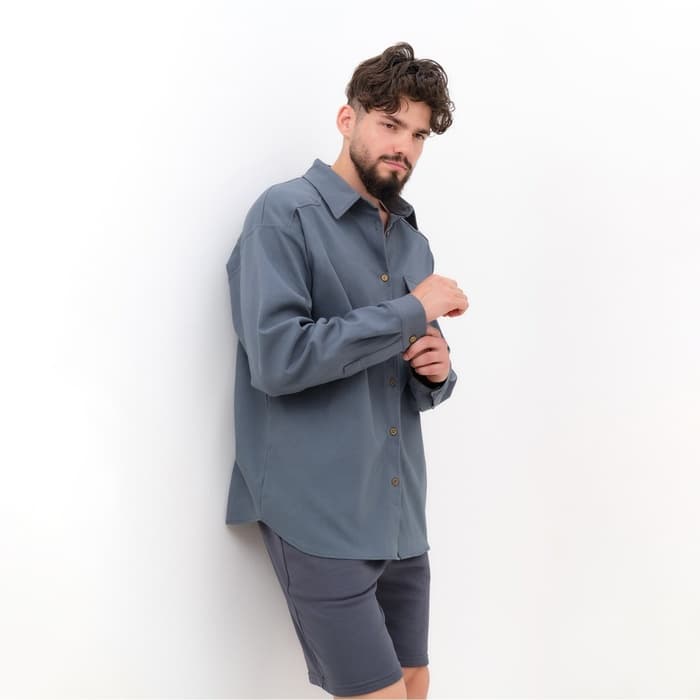Рубашка мужская MIST oversize размер 54, графитовая
