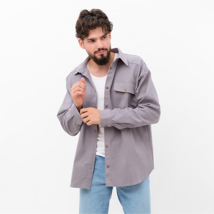 Рубашка мужская MIST oversize размер 48, серая