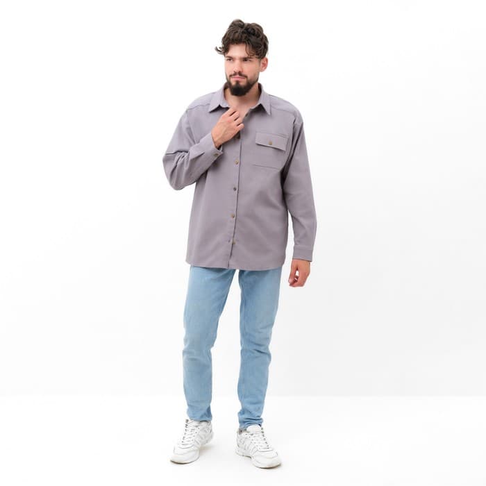 Рубашка мужская MIST oversize размер 54, светло-серый