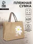 Сумка - шоппер, на магните, 34×17×30 см, с принтом, бежевая