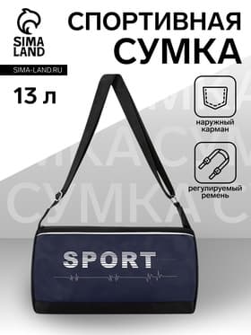 Сумка спортивная Sport, на молнии, боковой карман/сетка, регулируемый ремень, маленький размер, чёрная