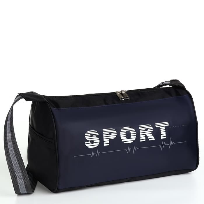 Сумка спортивная Sport, на молнии, боковой карман/сетка, регулируемый ремень, маленький размер, чёрная
