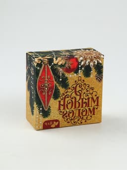 Подарочный набор новогодний «С новым годом»: чай чёрный (50 г), крем-мед (5 шт.×30 г)
