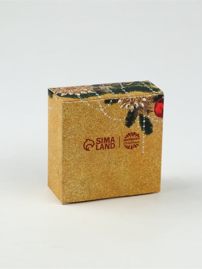 Подарочный набор новогодний «С новым годом»: чай чёрный (50 г), крем-мед (5 шт.×30 г)