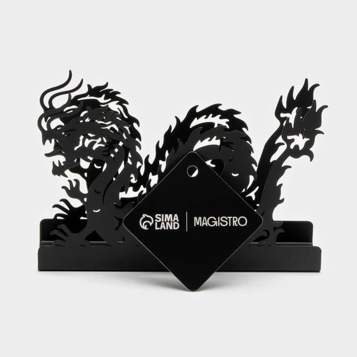 Салфетница Magistro «Дракон», 14×4×9 см, чёрная
