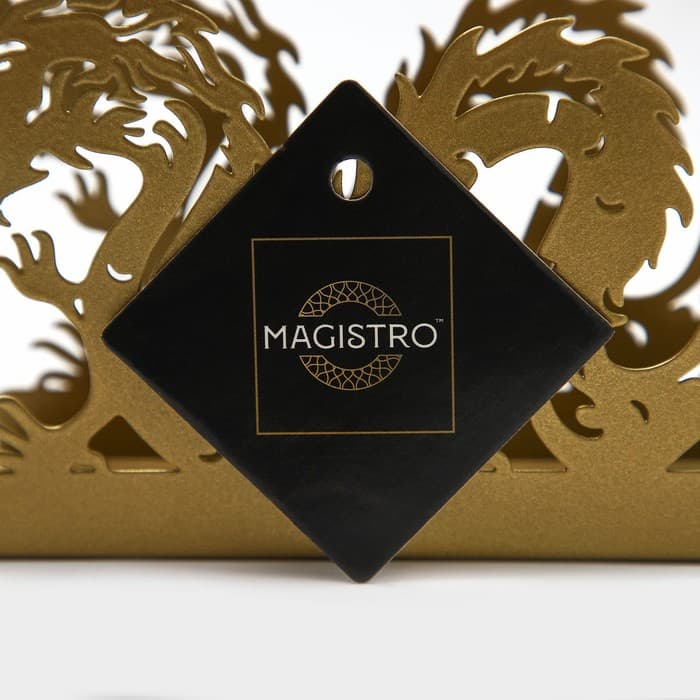 Салфетница Magistro «Дракон», 14×4×9 см, золотая