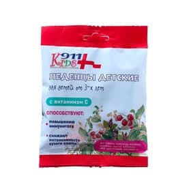 Леденцы 911 детские чабрец, душица, мед, витамин С, 50 г