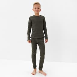 Термобелье для мальчика (лонгслив, легинсы), хаки, рост 158 см
