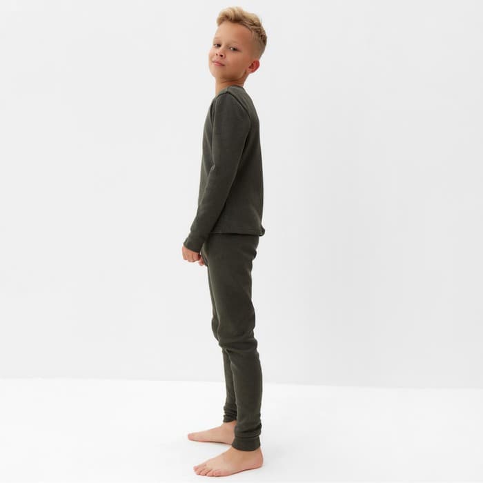 Термобелье для мальчика (лонгслив, легинсы), хаки, рост 158 см
