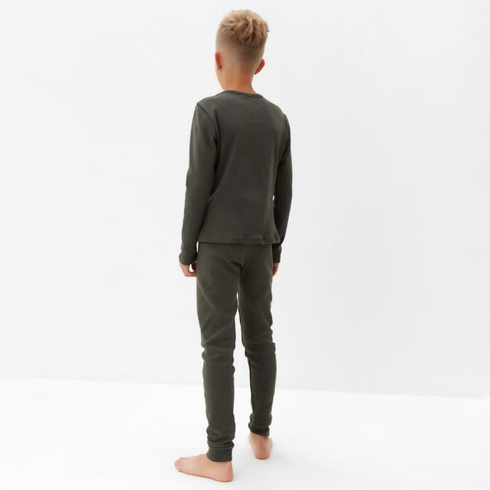 Термобелье для мальчика (лонгслив, легинсы), хаки, рост 158 см