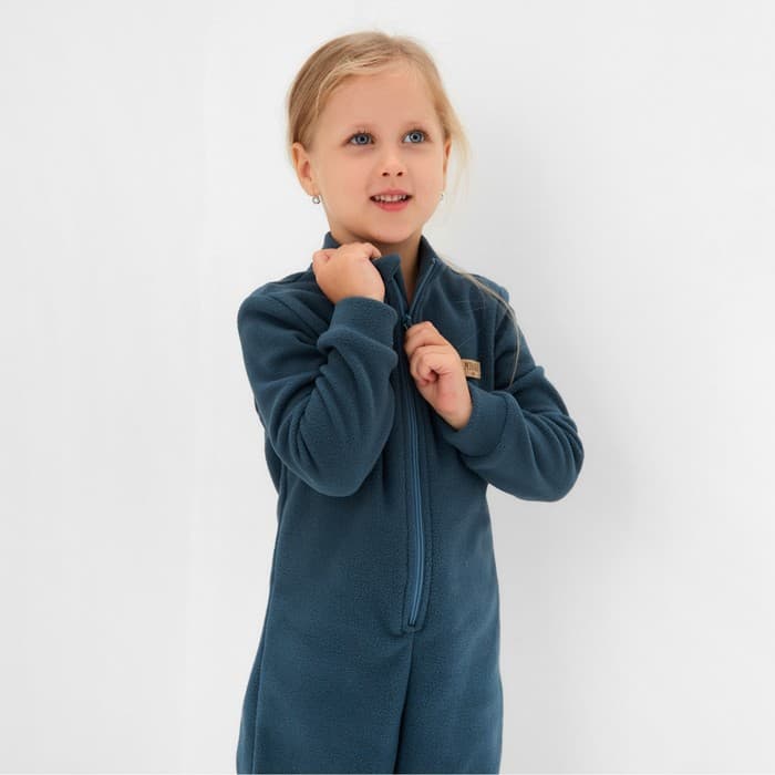 Комбинезон флисовый детский MINAKU, тёмно-серый, рост 116 см