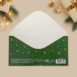 Конверт для денег «С Новым годом!», какао, 16.5×8 см