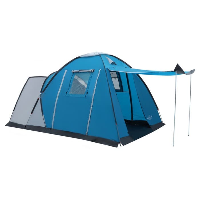 Палатка туристическая 5-местная maclay MONTANA 5, 490×310×160 см, кемпинговая, двухслойная, с тамбуром, голубая
