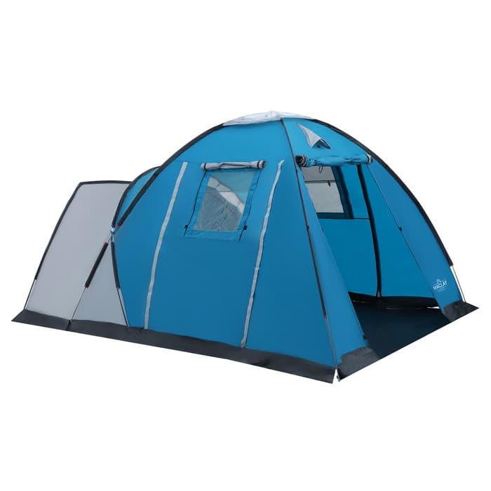 Палатка туристическая 5-местная maclay MONTANA 5, 490×310×160 см, кемпинговая, двухслойная, с тамбуром, голубая