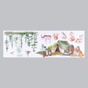 Наклейка интерьерная цветная «Палатка в лесу со зверятами», пластик, 30×90 см