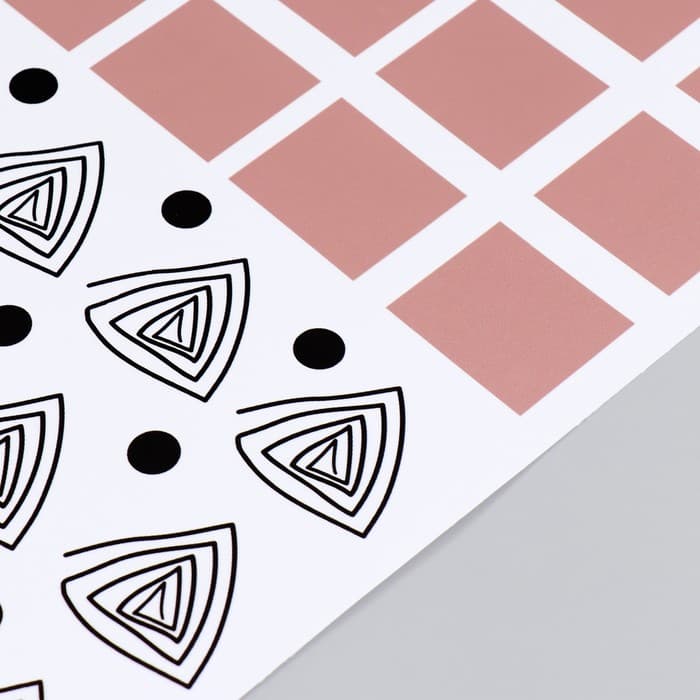 Наклейка интерьерная цветная «Геометрия: точки и квадраты», пластик, 30×90 см