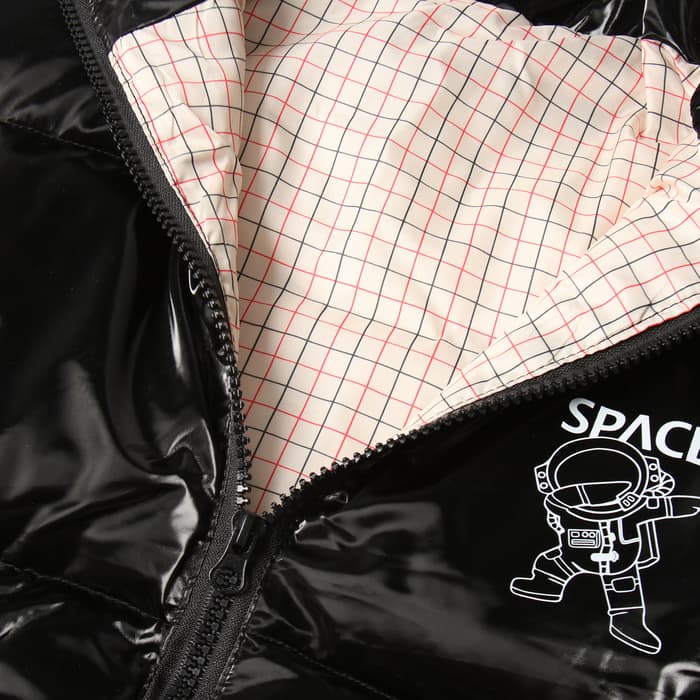 Жилет утеплённый для девочек, цвет чёрный, рост 116-122 см