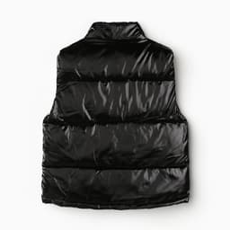 Жилет утеплённый для девочек, цвет чёрный, рост 116-122 см