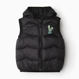 Жилет детский утеплённый, чёрный, рост 104-110 см