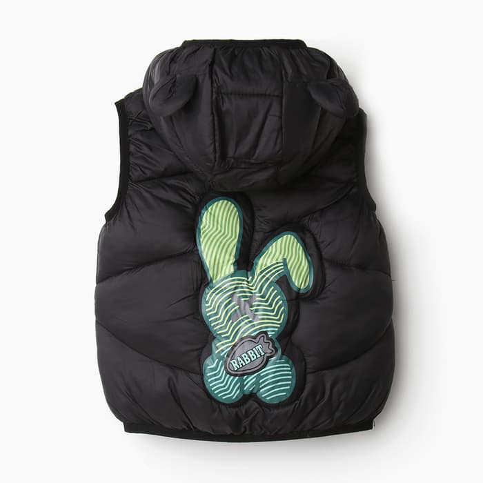 Жилет детский утеплённый, чёрный, рост 104-110 см