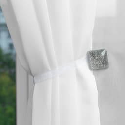 Подхват для штор «Квадрат с блёстками», 3.5×3.5 см, цвет серебряный