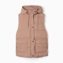 Жилет женский утеплённый, коричневый, размер 60