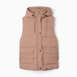 Жилет женский утеплённый, коричневый, размер 60