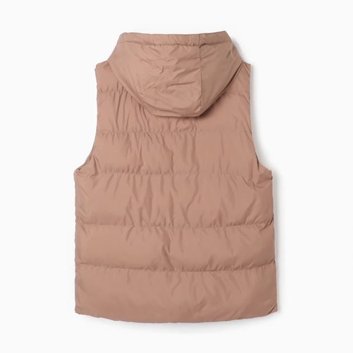 Жилет женский утеплённый, коричневый, размер 60