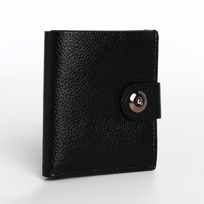 Портмоне мужское, 3 отделения, на магните, чёрное