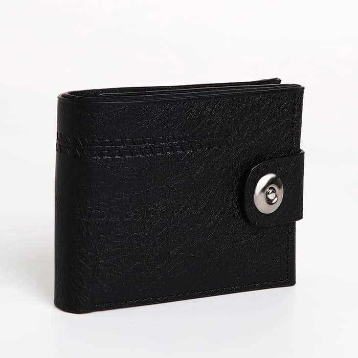 Портмоне мужское, на магните, отдел для купюр, для карт, для монет, чёрное