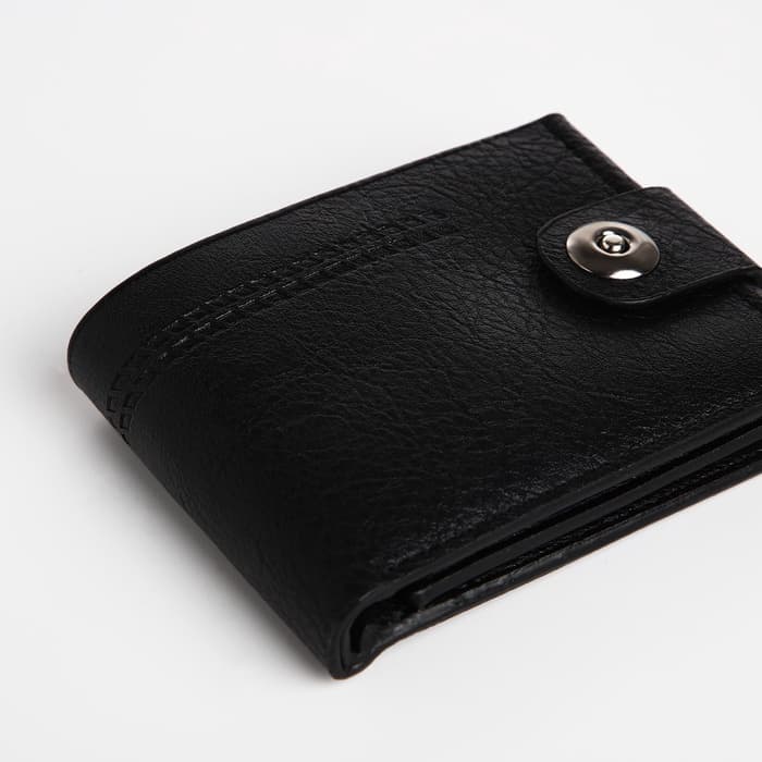 Портмоне мужское, на магните, отдел для купюр, для карт, для монет, чёрное