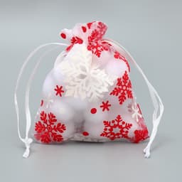 Мешочек подарочный новогодний органза «Снежная история», 10×12 см ± 1.5 см