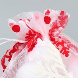 Мешочек подарочный новогодний органза «Снежная история», 10×12 см ± 1.5 см