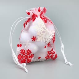 Мешочек подарочный новогодний органза «Снежная история», 10×12 см ± 1.5 см