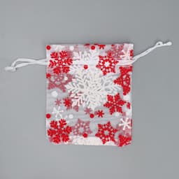 Мешочек подарочный новогодний органза «Снежная история», 10×12 см ± 1.5 см