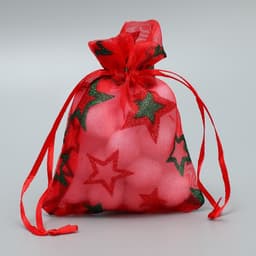 Мешочек подарочный новогодний органза «Звёздочки», 10×12 см ± 1.5 см