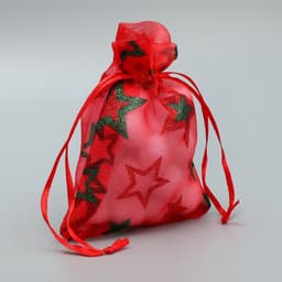 Мешочек подарочный новогодний органза «Звёздочки», 10×12 см ± 1.5 см