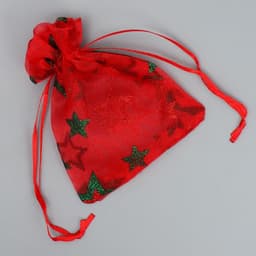 Мешочек подарочный новогодний органза «Звёздочки», 10×12 см ± 1.5 см