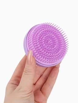 Расчёска массажная, круглая, складная, с зеркалом, d=7.5 см, в коробке, сиреневая