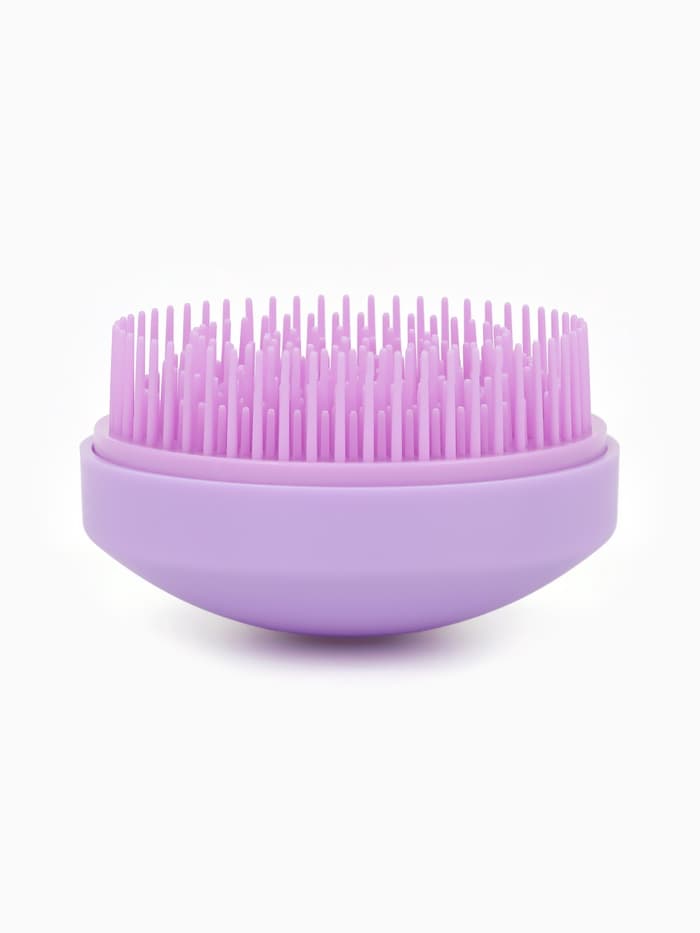 Расчёска массажная, круглая, складная, с зеркалом, d=7.5 см, в коробке, сиреневая